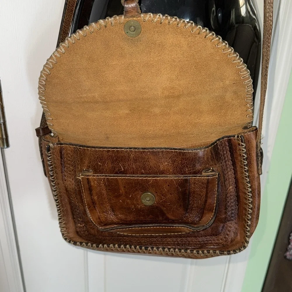 Patricia Nash Brown Beaumont Tooled Leather Boho Western Crossbody Bag